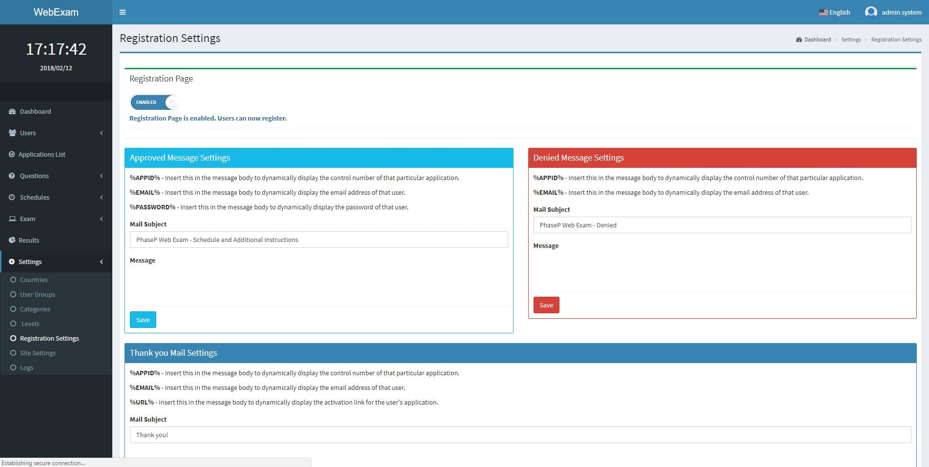 Web Examination project image 2